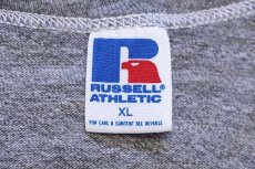 画像4: 80s RUSSELLラッセル NFL DENVER BRONCOS 三段中抜き ショート丈 Tシャツ 杢グレー XL (4)