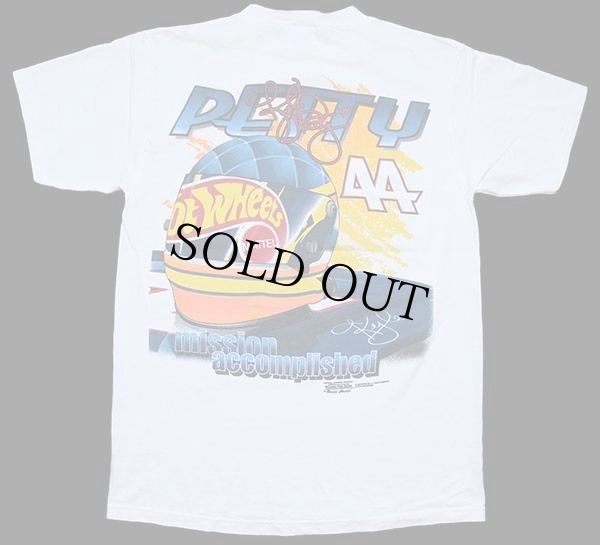 画像3: 90s NASCAR PETTY 44 HOT Wheelsホットウィール 両面プリント コットンTシャツ 白 L (3)