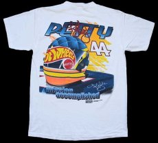 画像3: 90s NASCAR PETTY 44 HOT Wheelsホットウィール 両面プリント コットンTシャツ 白 L (3)