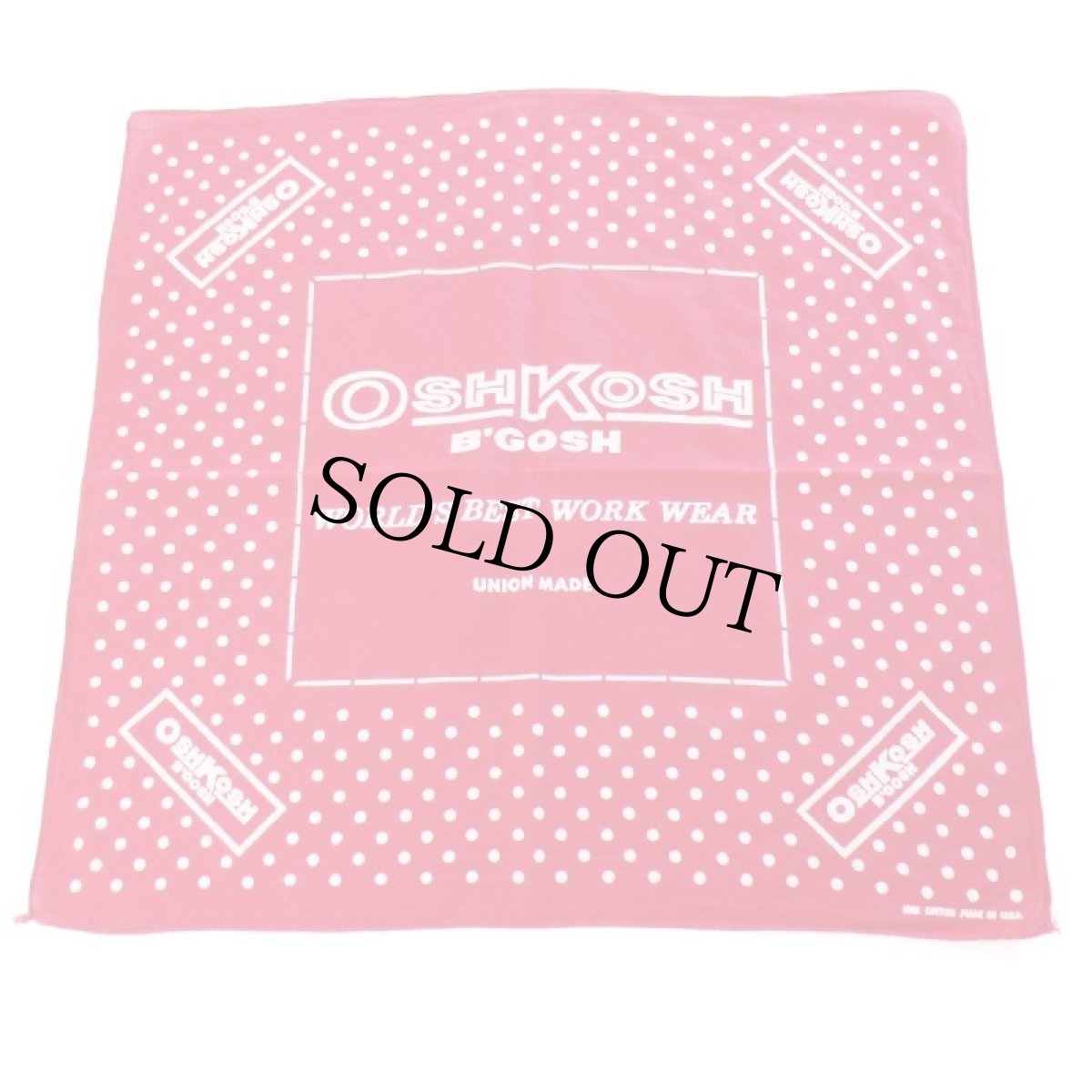 画像2: 80s USA製 OSHKOSH B'GOSH ドット柄 コットン バンダナ 赤★01 (2)