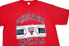 画像1: 80s USA製 Championチャンピオン NBA CHICAGO BULLS シカゴ ブルズ Tシャツ 赤 XL (1)