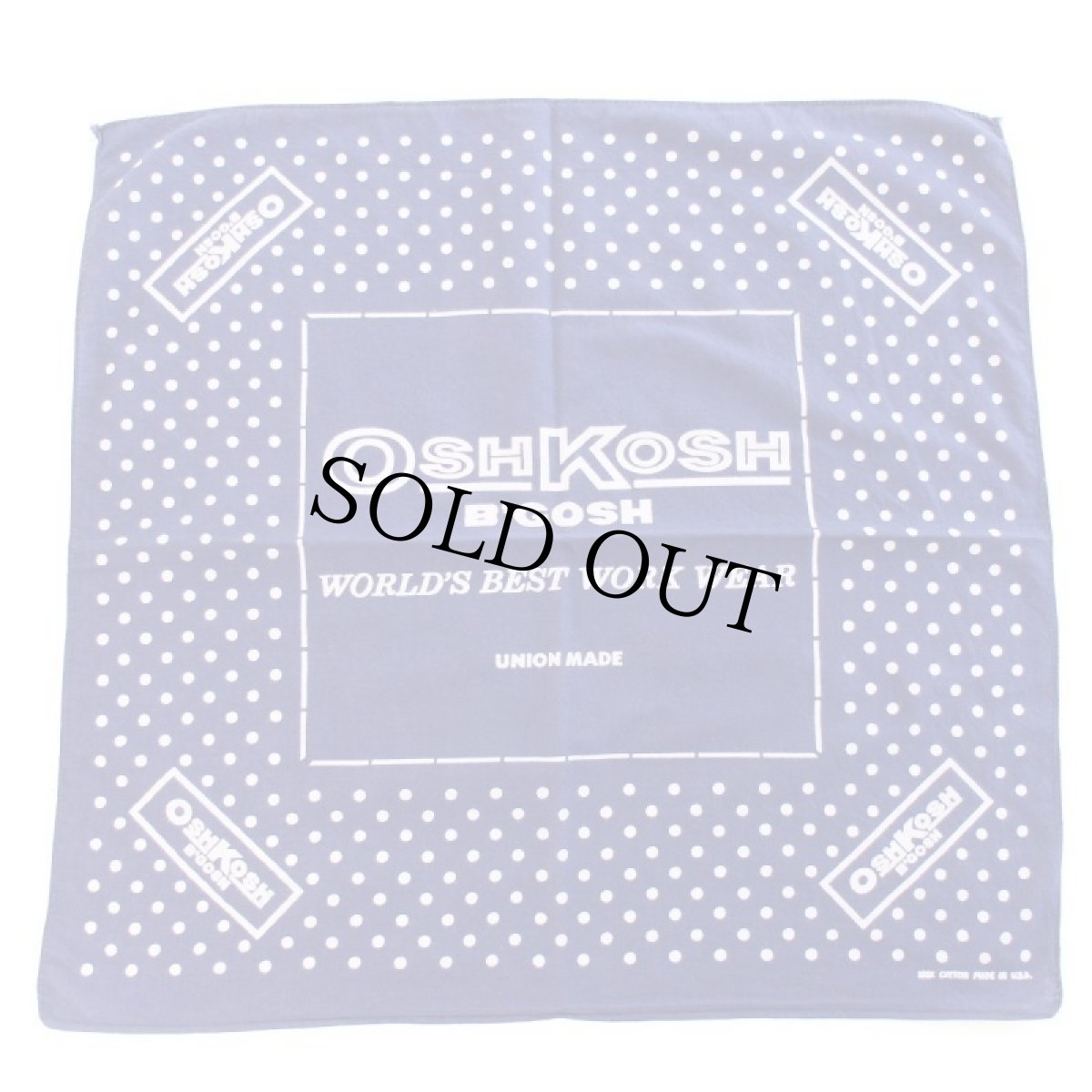 画像2: 80s USA製 OSHKOSH B'GOSH ドット柄 コットン バンダナ 紺★13 (2)