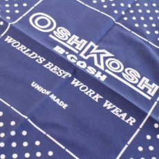 画像1: 80s USA製 OSHKOSH B'GOSH ドット柄 コットン バンダナ 紺★13 (1)