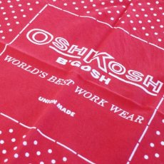 画像1: 70s OSHKOSH B'GOSH ドット柄 コットン バンダナ 赤★06 (1)