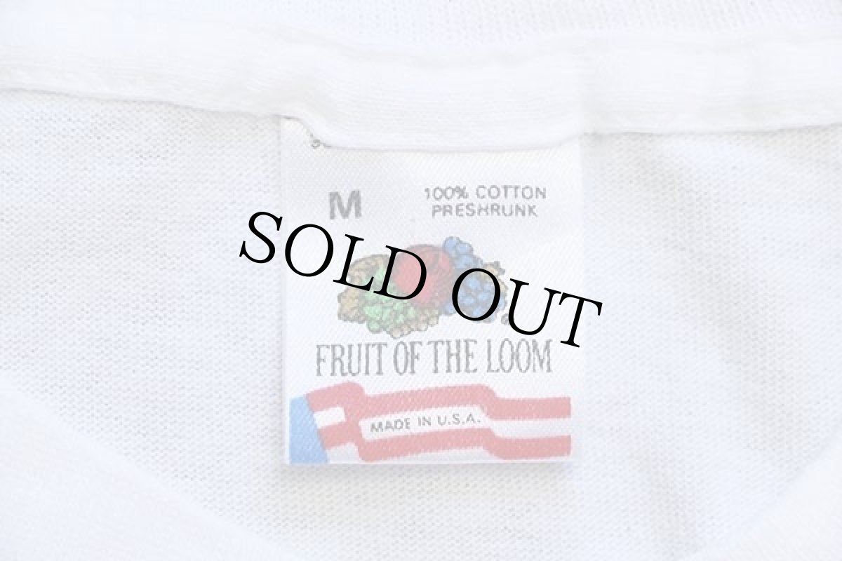 画像4: 90s USA製 フラワー アート コットンTシャツ 白 M (4)