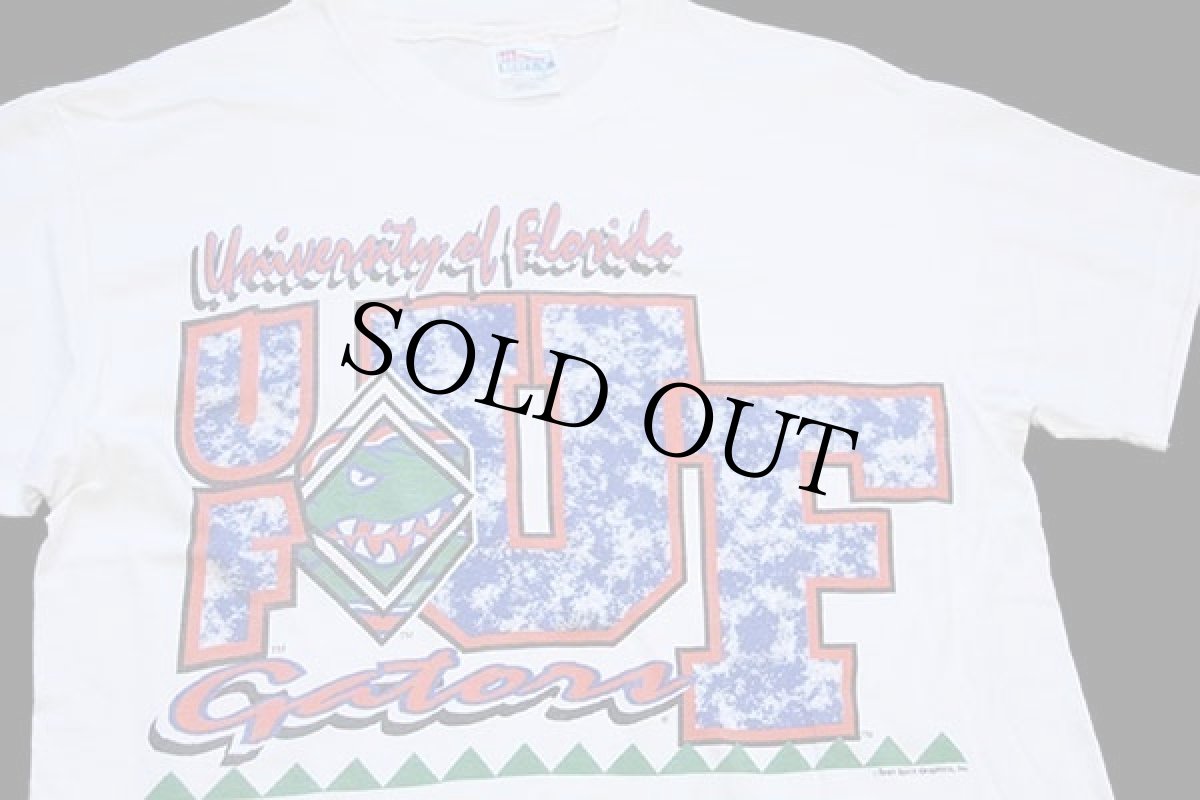 画像1: 90s USA製 Hanes University of Florida Gators コットンTシャツ 白 L (1)