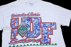 画像1: 90s USA製 Hanes University of Florida Gators コットンTシャツ 白 L (1)