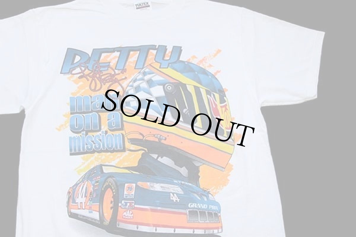 画像1: 90s NASCAR PETTY 44 HOT Wheelsホットウィール 両面プリント コットンTシャツ 白 L (1)