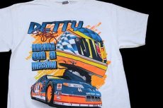 画像1: 90s NASCAR PETTY 44 HOT Wheelsホットウィール 両面プリント コットンTシャツ 白 L (1)