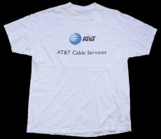 画像2: 00s AT&T Cable Services ロゴ コットンTシャツ 白 (2)