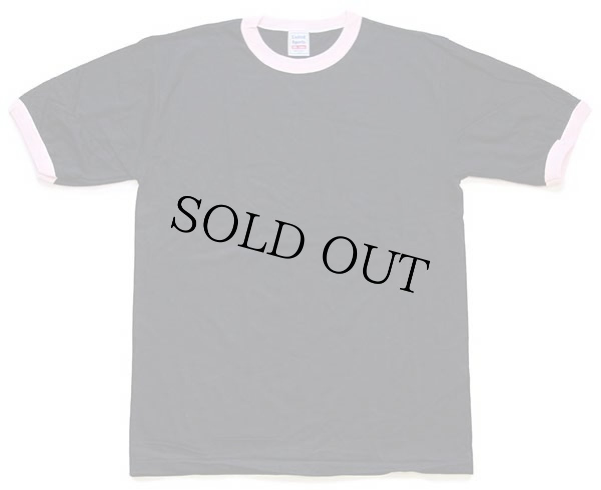 画像2: デッドストック★90s USA製 United Sports 無地 コットン リンガーTシャツ 黒×ピンク L★黒ピン (2)