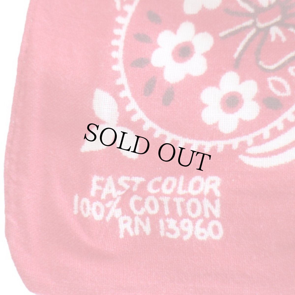 画像3: 60s FAST COLOR RN13960 コットン バンダナ 赤★77 (3)