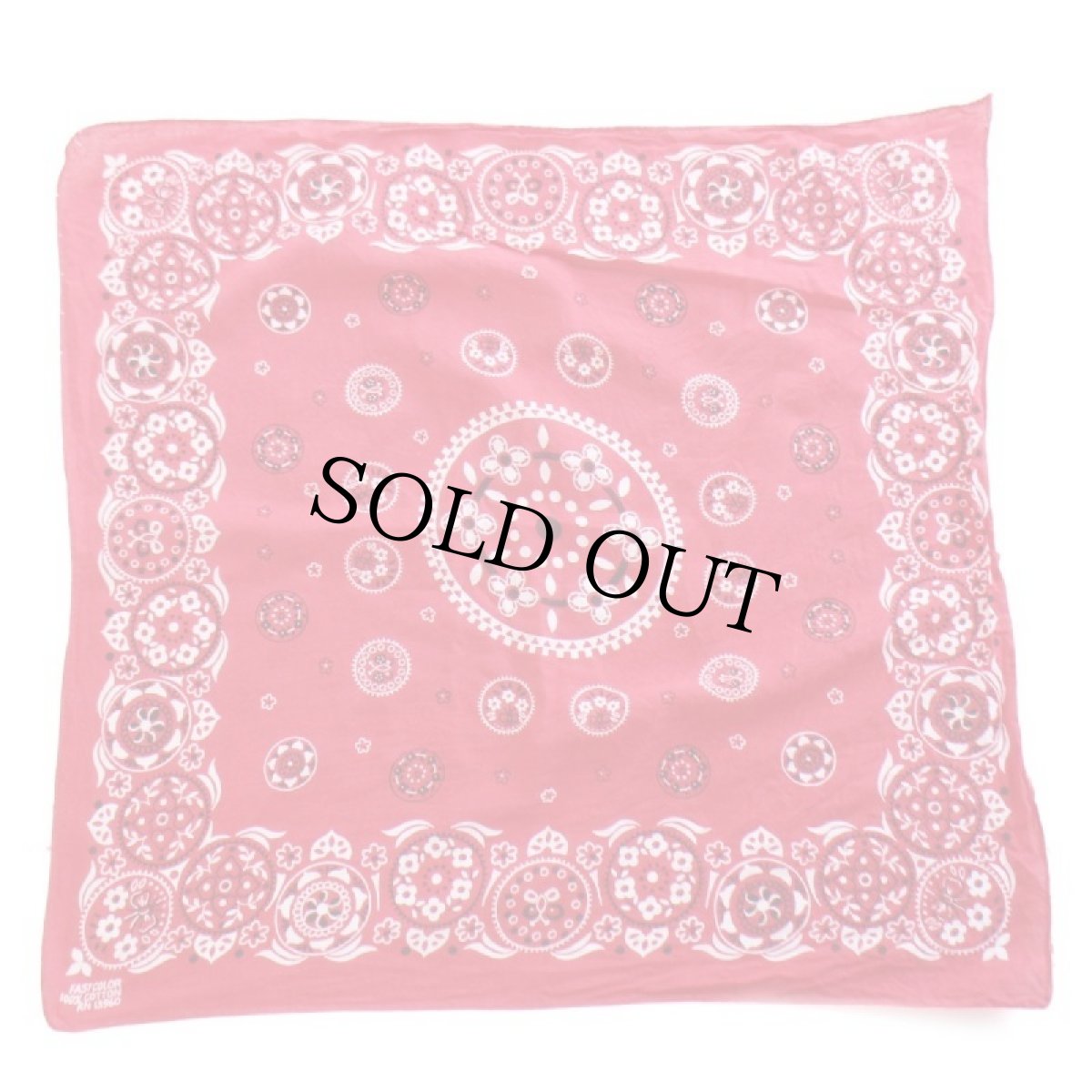 画像2: 60s FAST COLOR RN13960 コットン バンダナ 赤★76 (2)