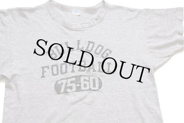 70s USA製 Championチャンピオン BULLDOG FOOTBALL 75-60 三段中