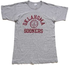 画像2: 80s USA製 Championチャンピオン OKLAHOMA SOONERS 88/12 Tシャツ 杢グレー L (2)