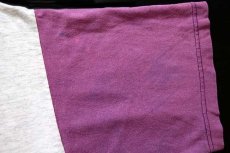 画像6: 90s USA製 FREEZE Warner Bros キャラクター 刺繍 ツートン コットンTシャツ オートミール×紫 (6)