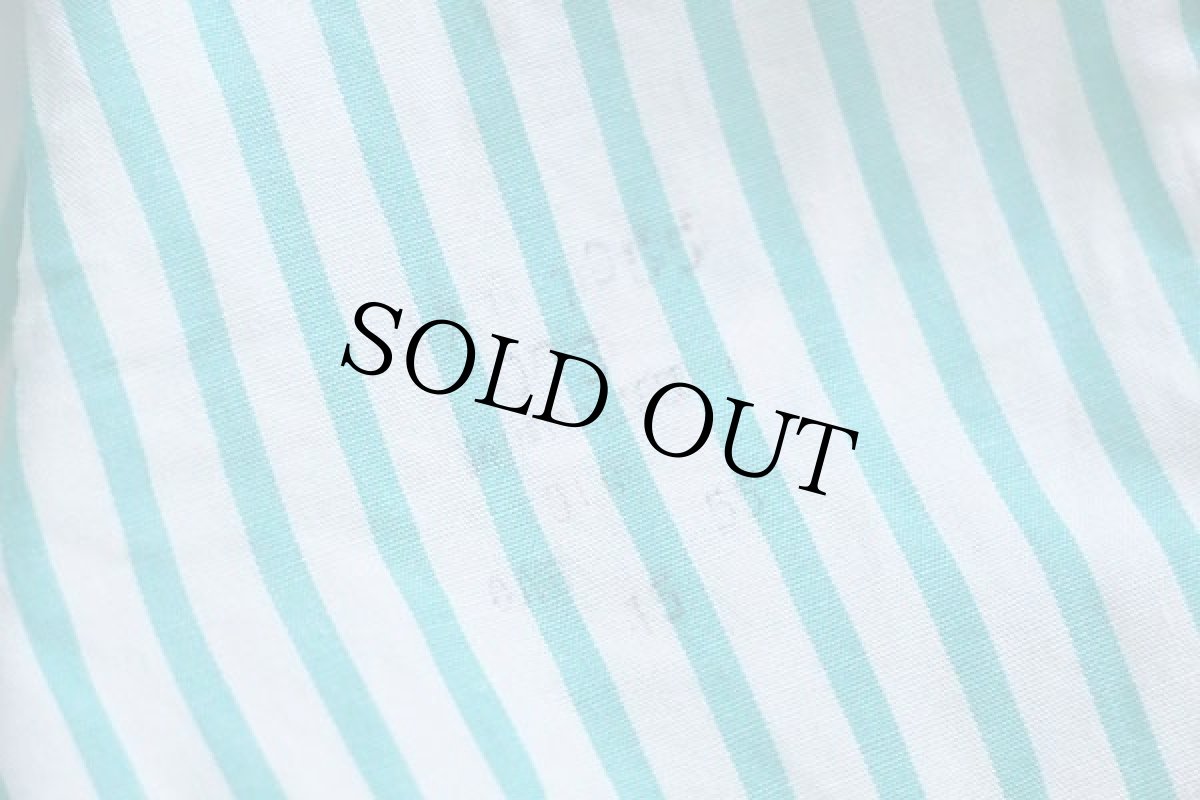 画像5: 80s USA製 Brooks Brothersブルックスブラザーズ Makers ストライプ ボタンダウン 半袖 コットンシャツ ターコイズ×白 15 (5)