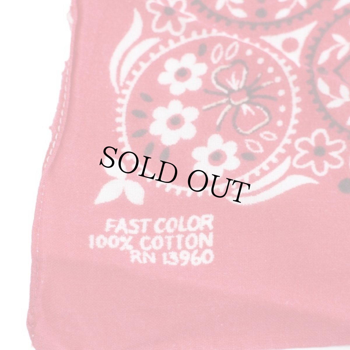 画像3: 60s FAST COLOR RN13960 コットン バンダナ 赤★97 (3)