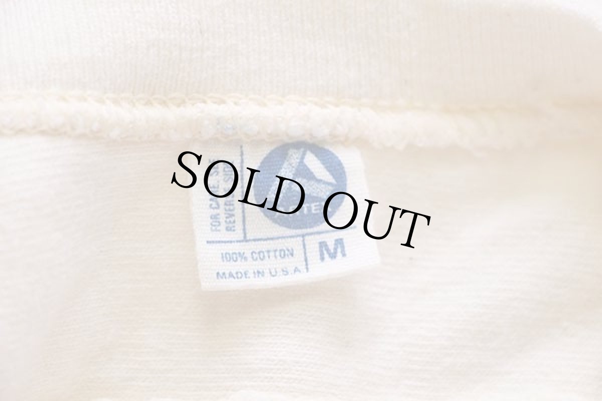 画像5: 70s USA製 ARTEX スヌーピー JOE COOL IT'S COOL TO VOTE! 染み込みプリント コットン フットボールTシャツ 生成り M (5)