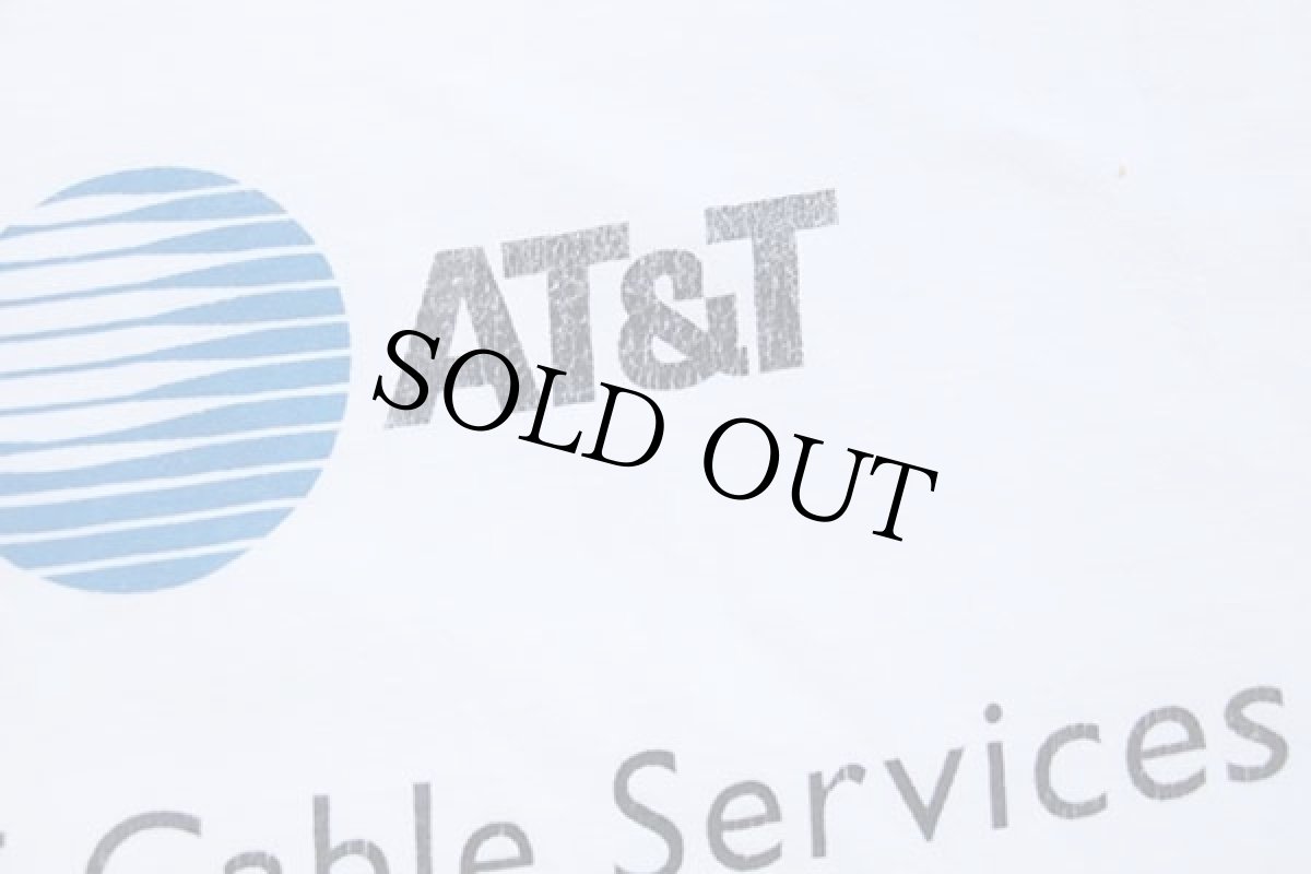 画像4: 00s AT&T Cable Services ロゴ コットンTシャツ 白 (4)