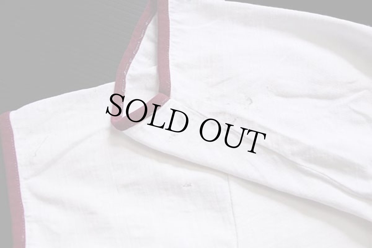 画像6: 60s CHAMPIONチャンピオン プロダクツ ST.GEORGE'S 染み込みプリント チョコチン リンガーTシャツ ボロ 白 L (6)