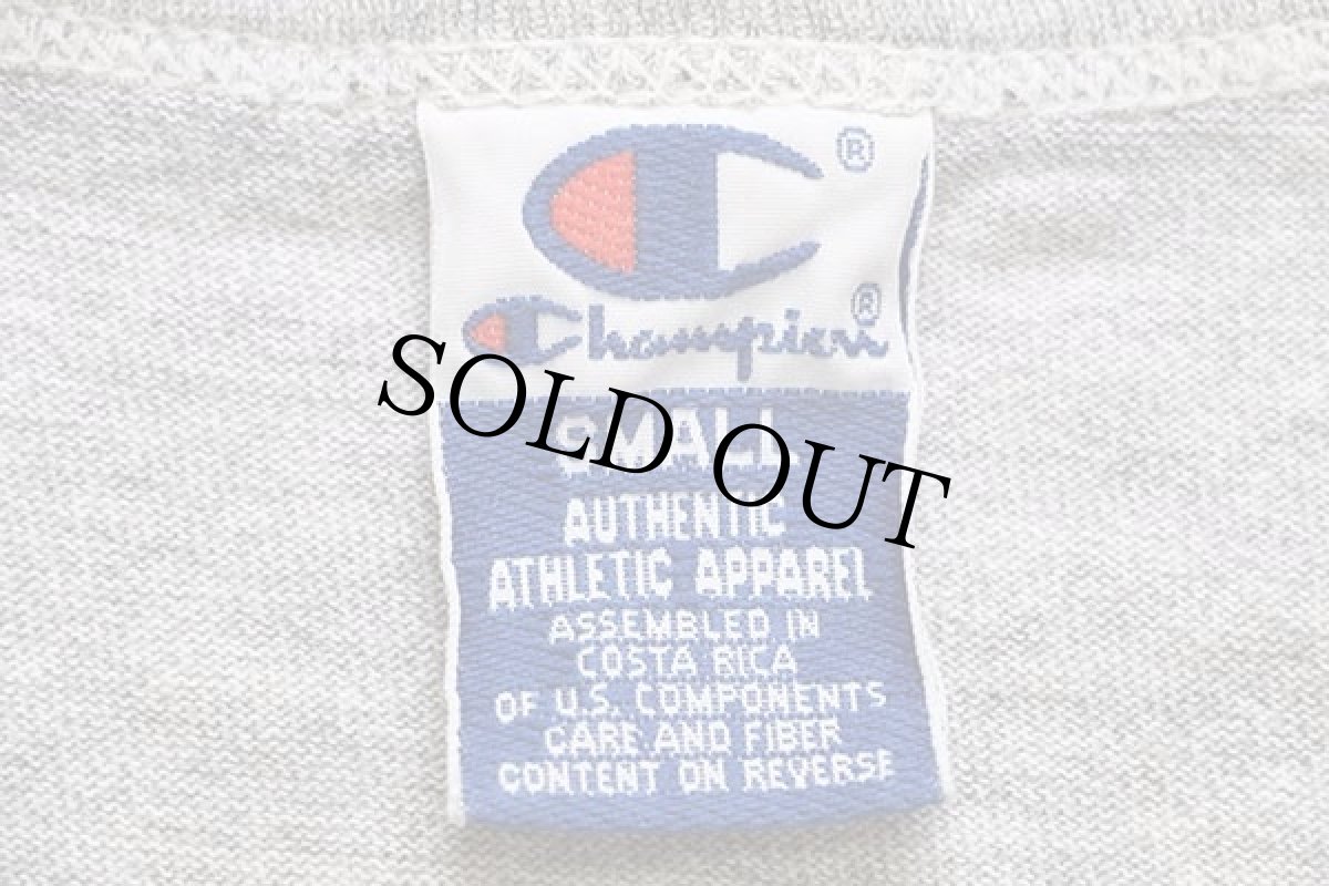 画像4: 90s Championチャンピオン MICHIGAN FOOTBALL Rose Bowl アメフト 四段プリント Tシャツ 杢グレー S (4)