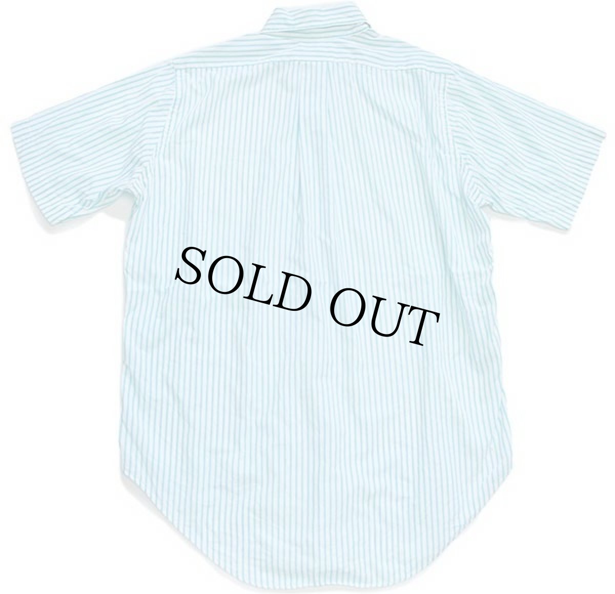 画像2: 80s USA製 Brooks Brothersブルックスブラザーズ Makers ストライプ ボタンダウン 半袖 コットンシャツ ターコイズ×白 15 (2)