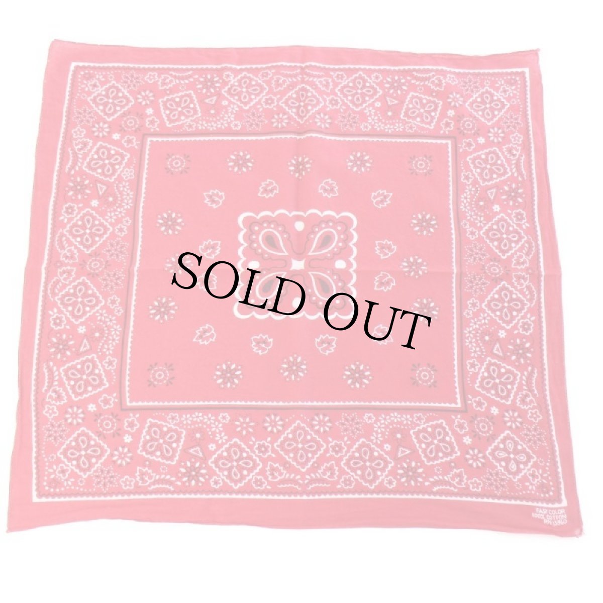 画像2: 60s FAST COLOR RN13960 クッキー柄 コットン バンダナ 赤★16 (2)