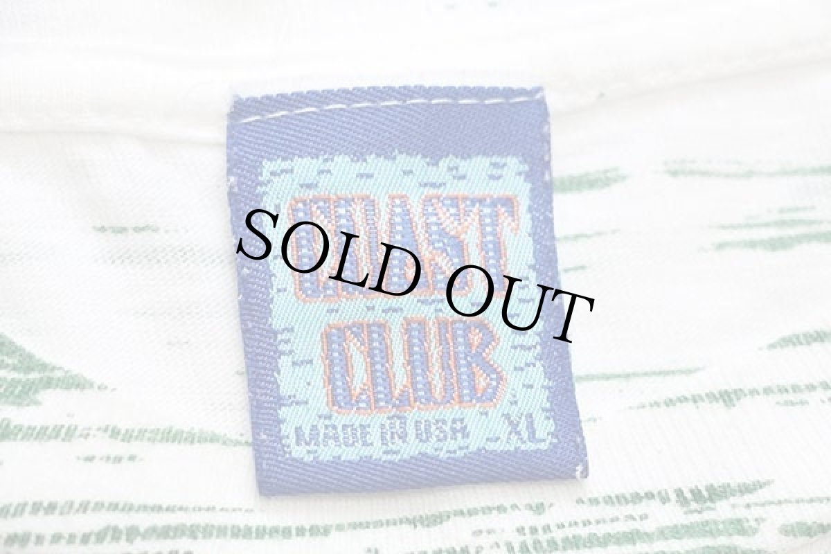 画像5: 90s USA製 UNIVERSITY OF MIAMI HURRICANS マスコット ランダムライン オールオーバープリント コットンTシャツ (5)