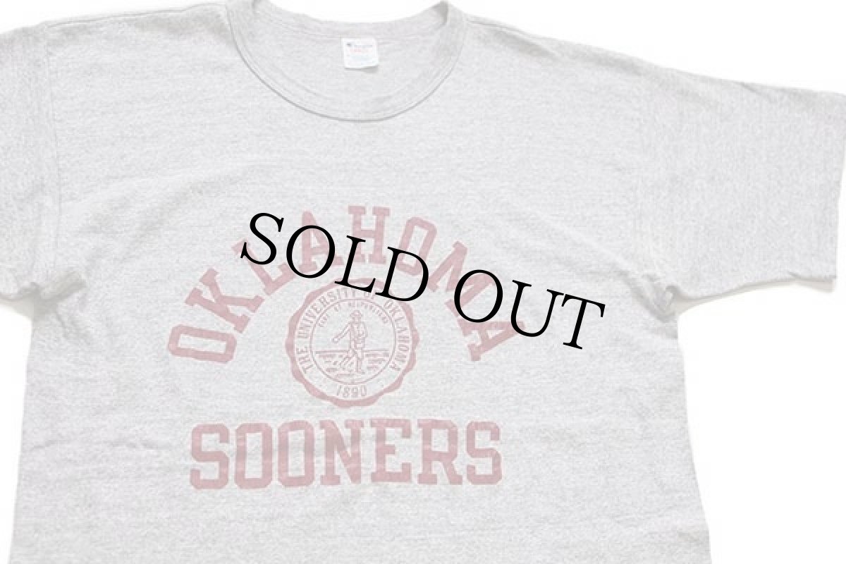 画像1: 80s USA製 Championチャンピオン OKLAHOMA SOONERS 88/12 Tシャツ 杢グレー L (1)