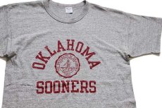 画像1: 80s USA製 Championチャンピオン OKLAHOMA SOONERS 88/12 Tシャツ 杢グレー L (1)