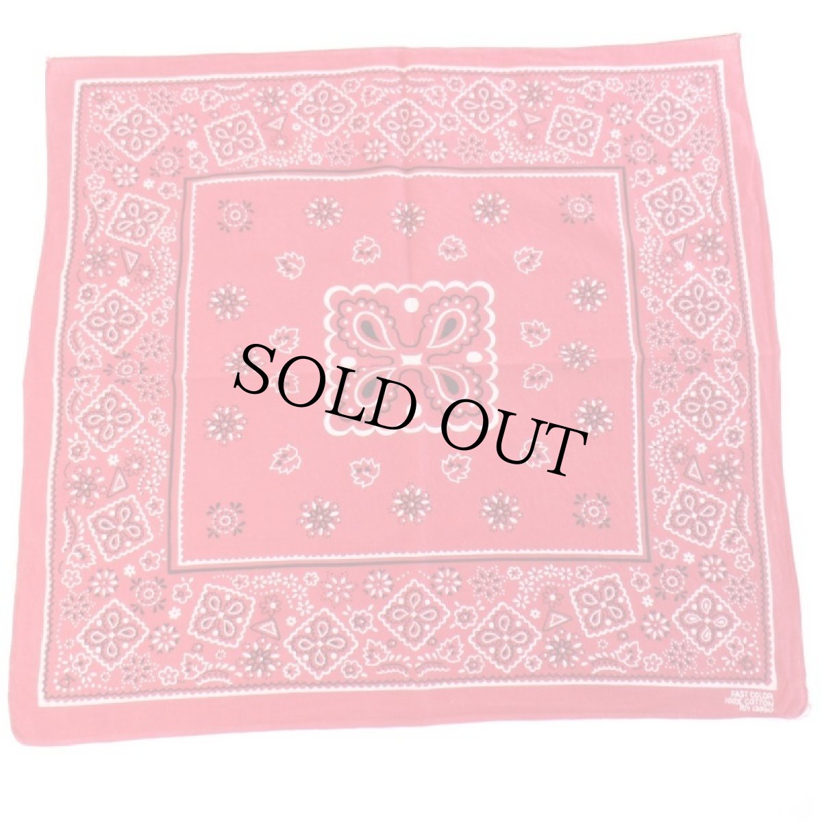 画像2: 60s FAST COLOR RN13960 クッキー柄 コットン バンダナ 赤★15 (2)