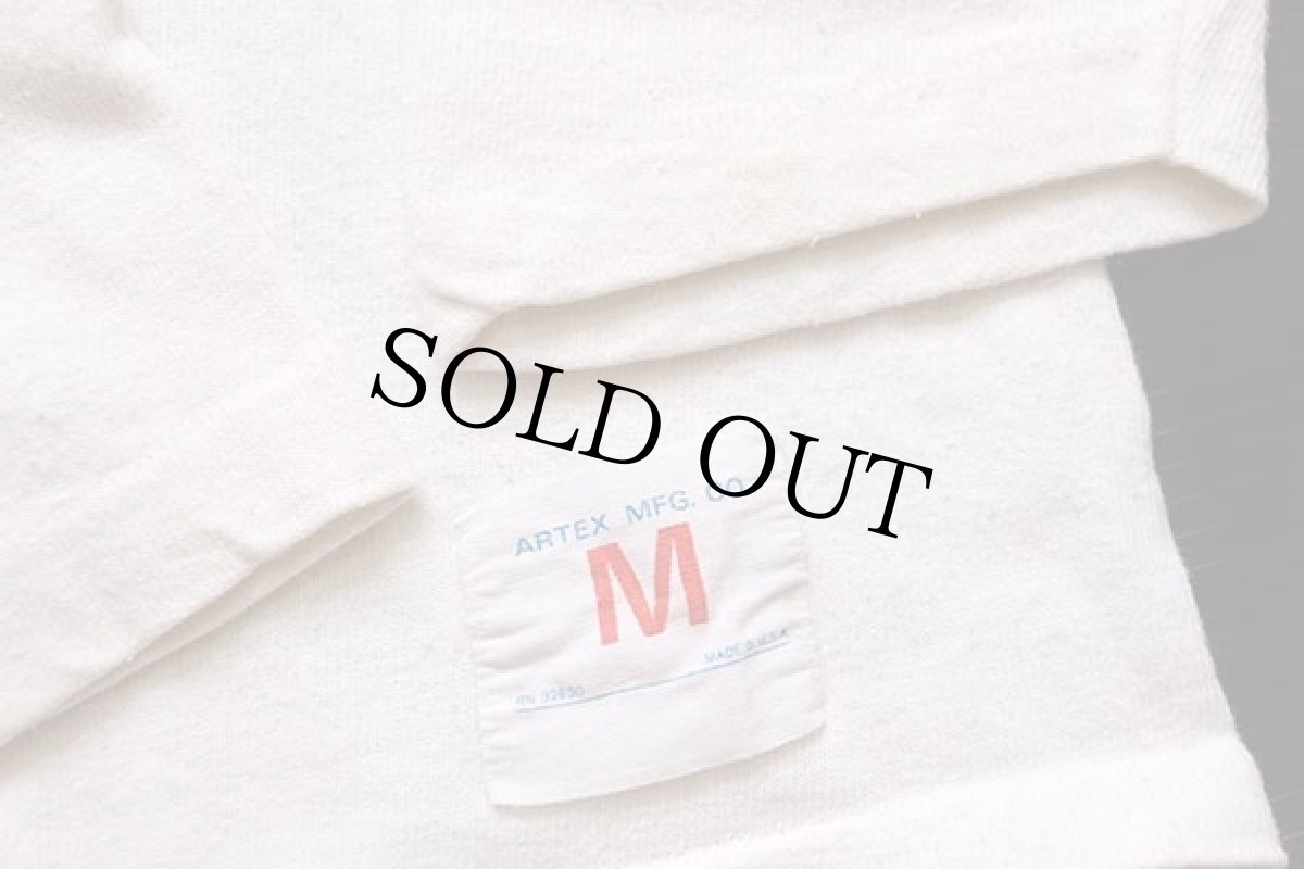 画像6: 70s USA製 ARTEX スヌーピー JOE COOL IT'S COOL TO VOTE! 染み込みプリント コットン フットボールTシャツ 生成り M (6)