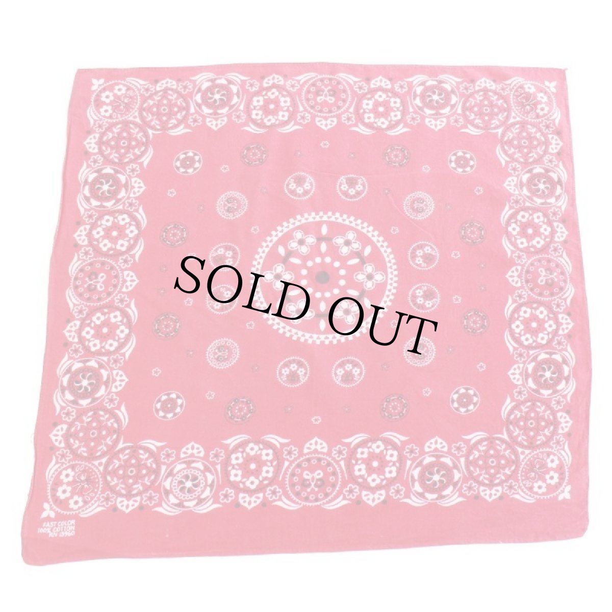 画像2: 60s FAST COLOR RN13960 コットン バンダナ 赤★97 (2)