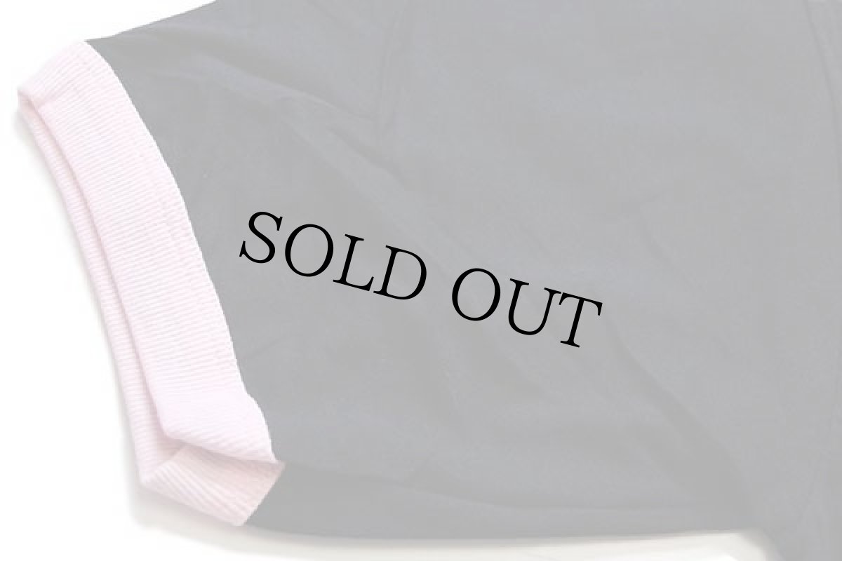 画像6: デッドストック★90s USA製 United Sports 無地 コットン リンガーTシャツ 黒×ピンク L★黒ピン (6)