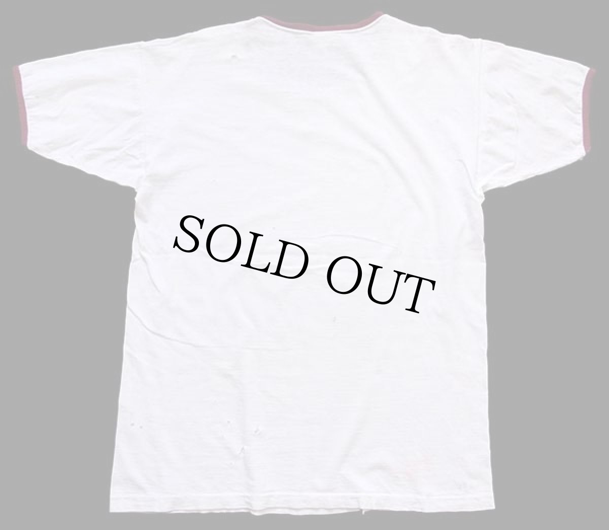 画像3: 60s CHAMPIONチャンピオン プロダクツ ST.GEORGE'S 染み込みプリント チョコチン リンガーTシャツ ボロ 白 L (3)