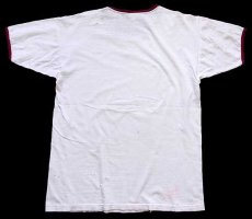 画像3: 60s CHAMPIONチャンピオン プロダクツ ST.GEORGE'S 染み込みプリント チョコチン リンガーTシャツ ボロ 白 L (3)