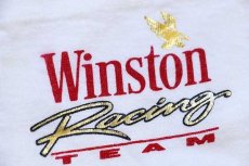 画像5: 90s USA製 Winston Racing TEAM 両面 染み込みプリント レイヤードネック コットン ポケットTシャツ 白 XL (5)