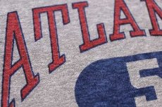 画像4: 80s USA製 Championチャンピオン MLB ATLANTA 5 Braves 三段中抜き 染み込みプリント Tシャツ 杢グレー L (4)