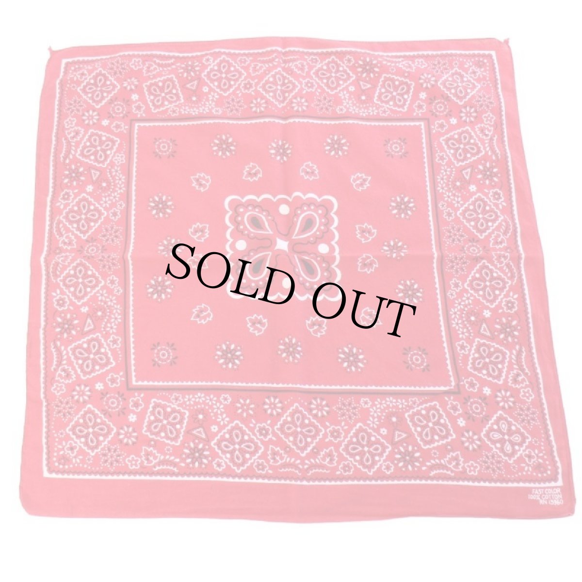 画像2: 60s FAST COLOR RN13960 クッキー柄 コットン バンダナ 赤★19 (2)