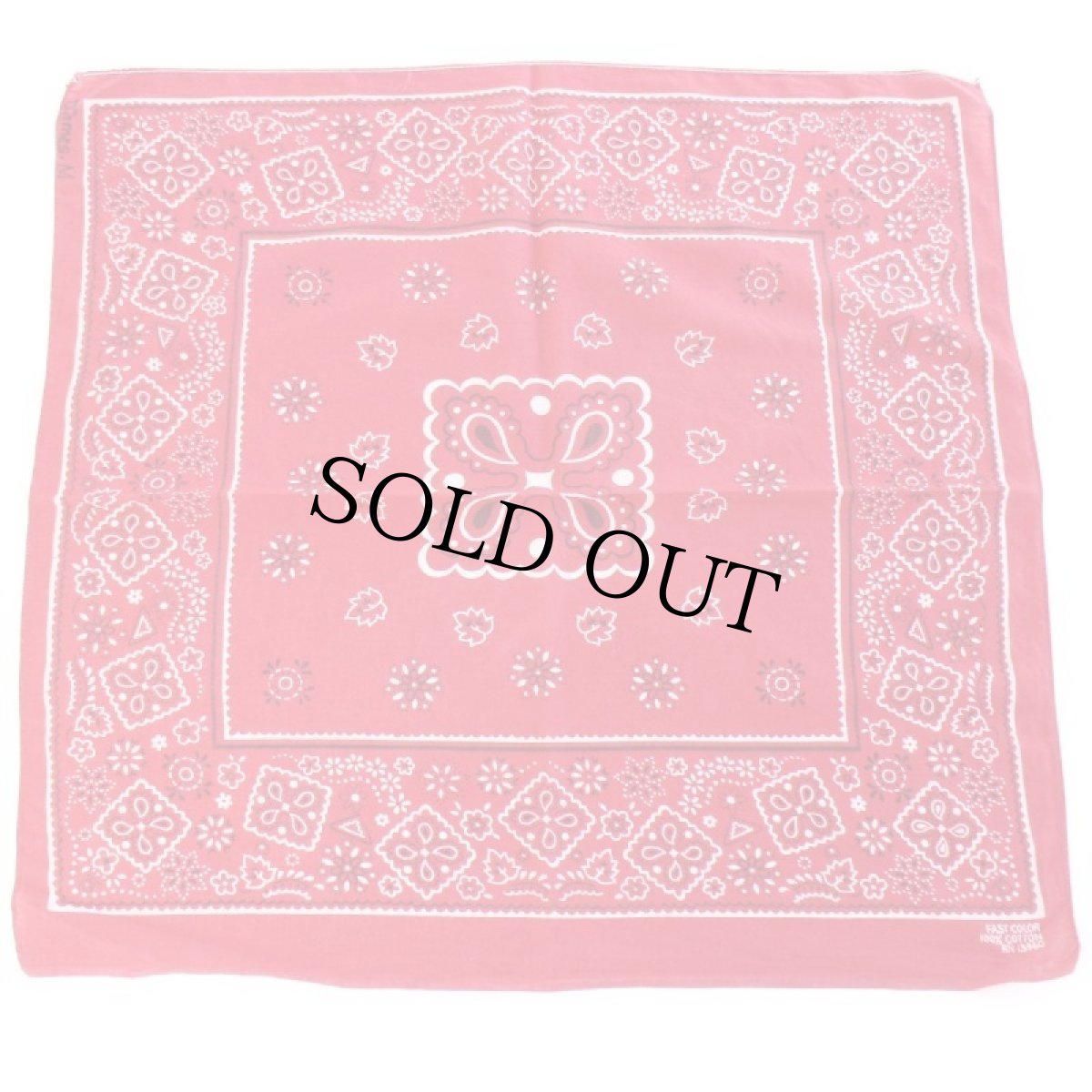 画像2: 60s FAST COLOR RN13960 クッキー柄 コットン バンダナ 赤★18 (2)