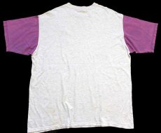 画像3: 90s USA製 FREEZE Warner Bros キャラクター 刺繍 ツートン コットンTシャツ オートミール×紫 (3)