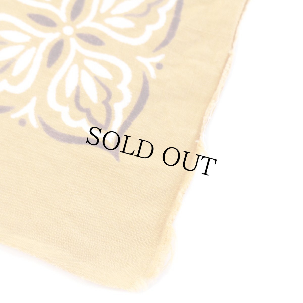 画像5: 60s WASHFAST COLORS RN14193 クローバー柄 コットン バンダナ 黄土色★106 (5)