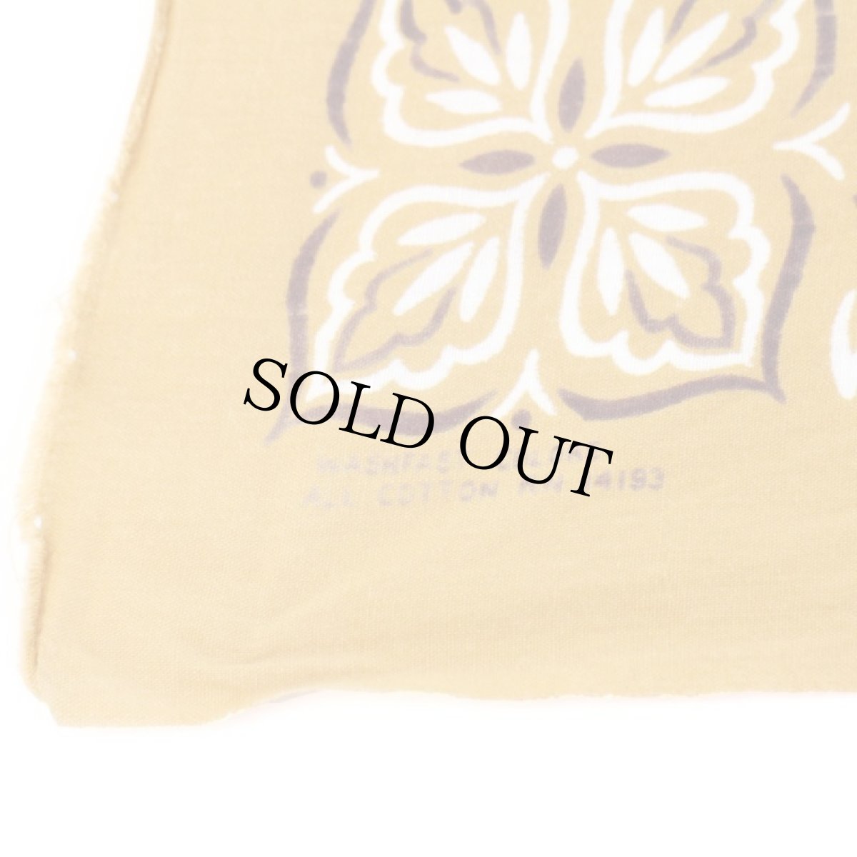 画像3: 60s WASHFAST COLORS RN14193 クローバー柄 コットン バンダナ 黄土色★106 (3)