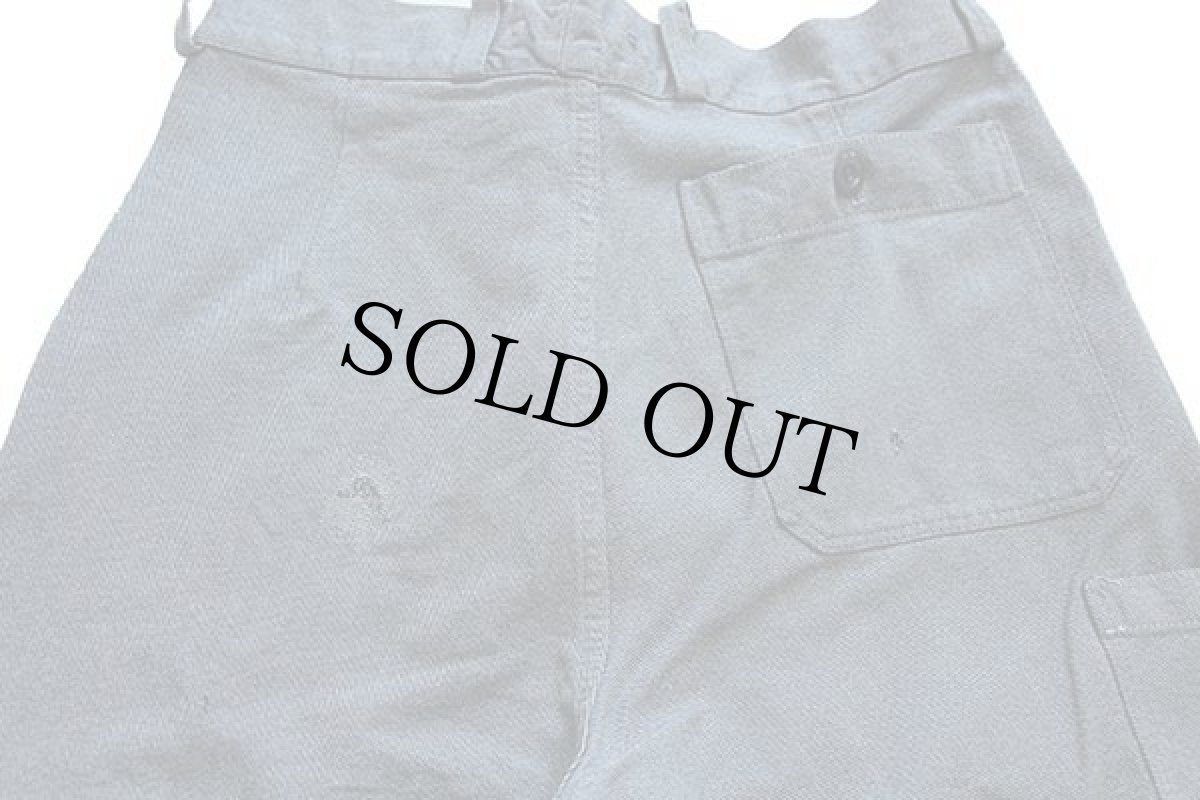 画像5: 80s スイス軍 デニムパンツ グリーングレー w36 (5)