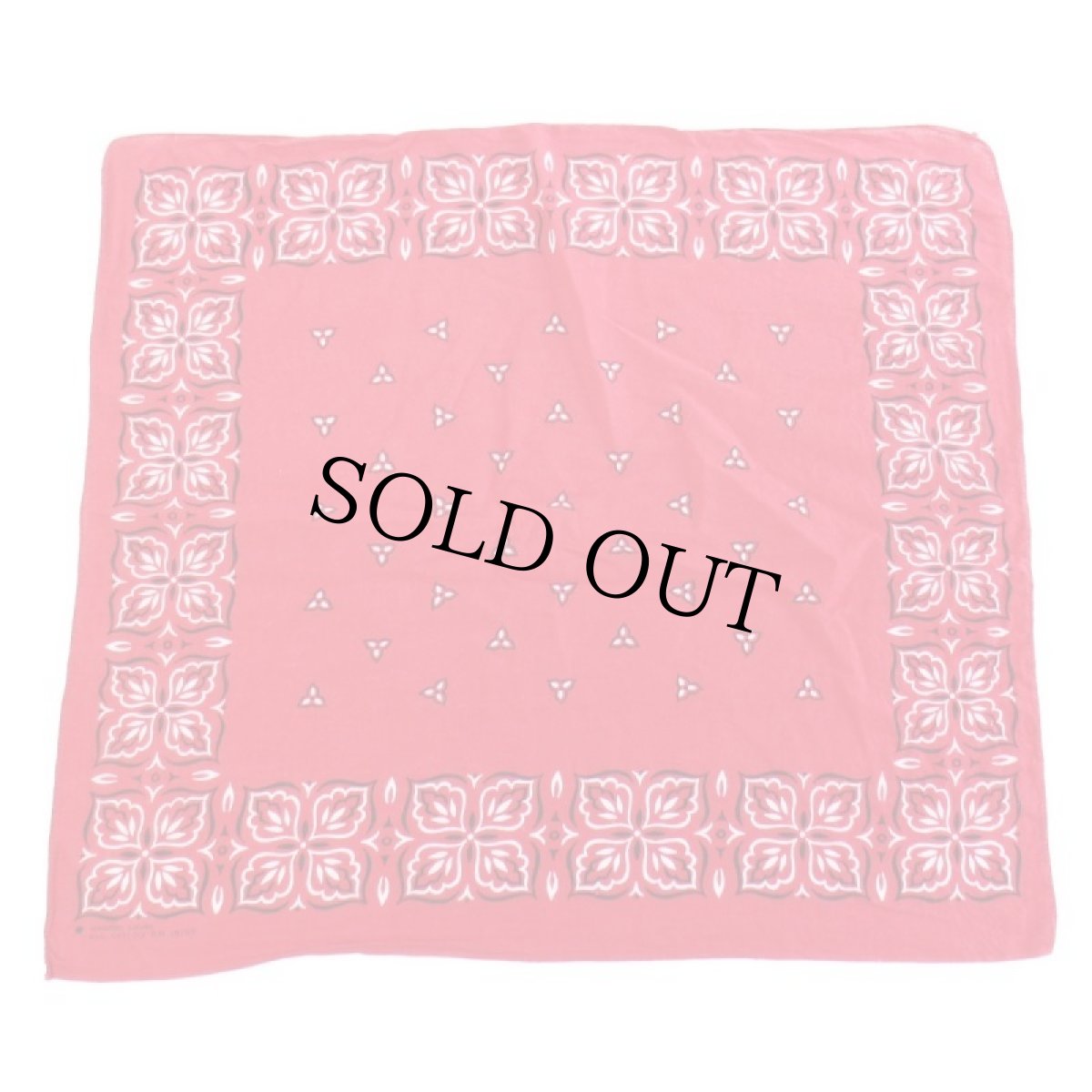 画像2: 60s WASHFAST COLORS RN14193 クローバー柄 コットン バンダナ 赤★78 (2)