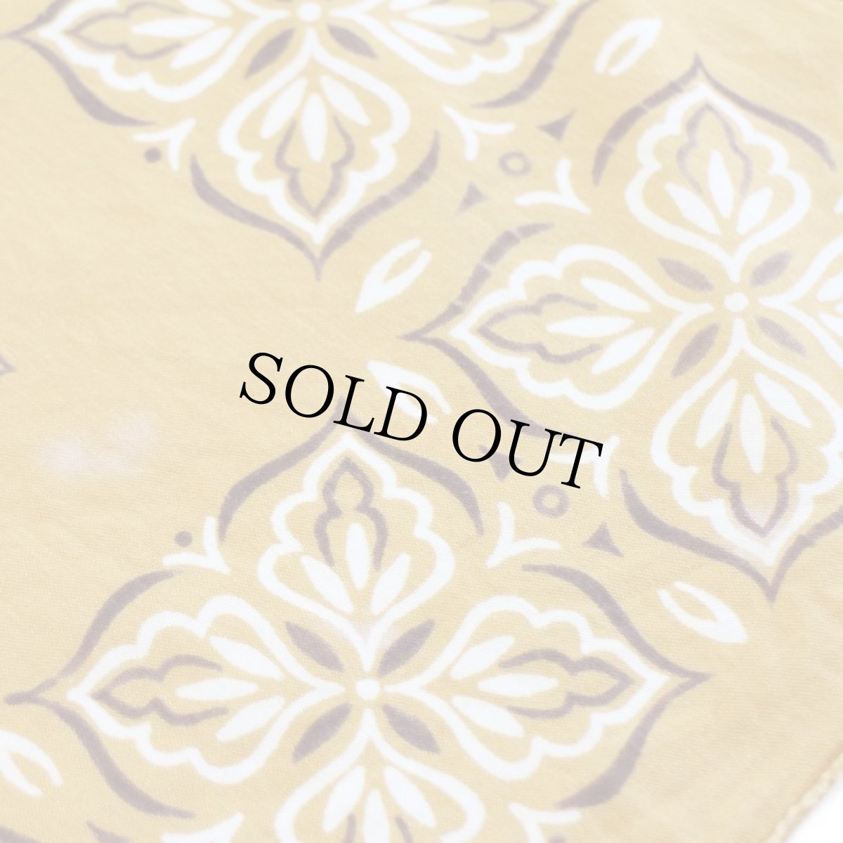 画像4: 60s WASHFAST COLORS RN14193 クローバー柄 コットン バンダナ 黄土色★106 (4)