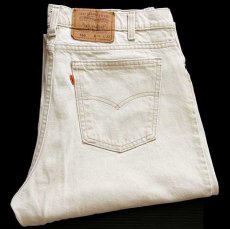 画像1: 90s USA製 Levi'sリーバイス 550 先染め カラーデニムパンツ ライトカーキ w36 L32 (1)