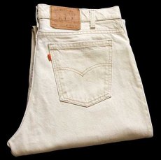 画像1: 90s USA製 Levi'sリーバイス 550 先染め カラーデニムパンツ ライトカーキ w36 L30 (1)