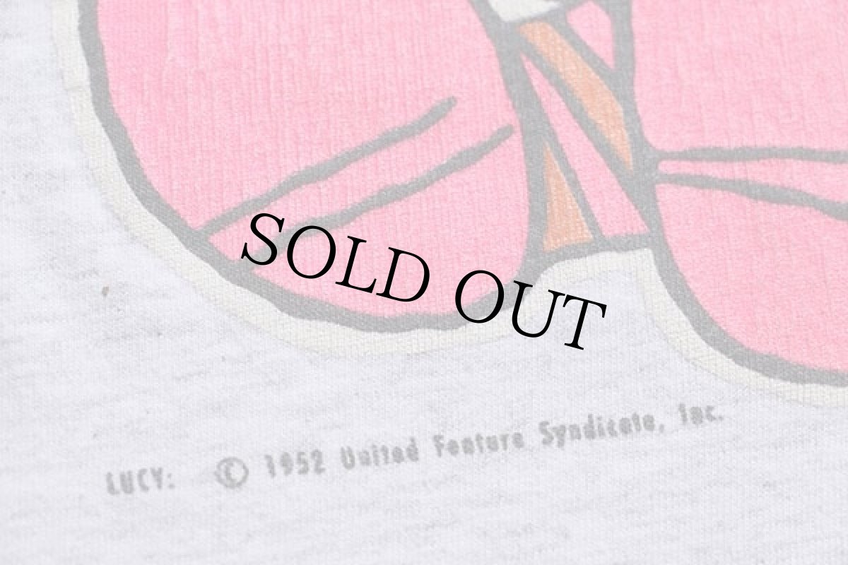 画像5: 90s USA製 CAMP SNOOPY MINNESOTA ルーシー 蛍光プリント Tシャツ 杢ライトグレー XL★スヌーピー (5)